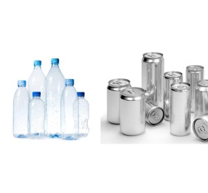 Plastic bottles and cans accepted at the recycling centre